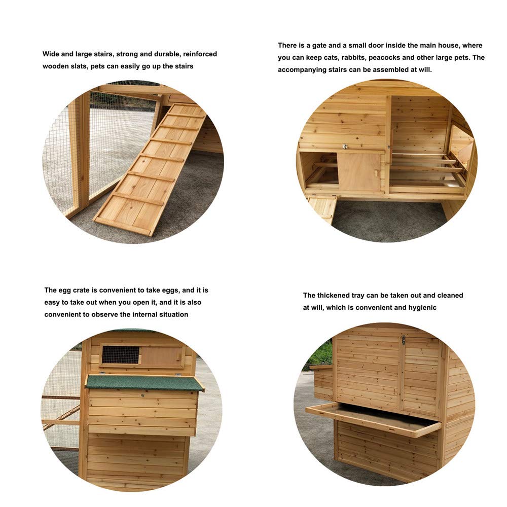 【Pet】【BS】Large Size Fir Wooden Waterproof Roof Green Chicken Coops