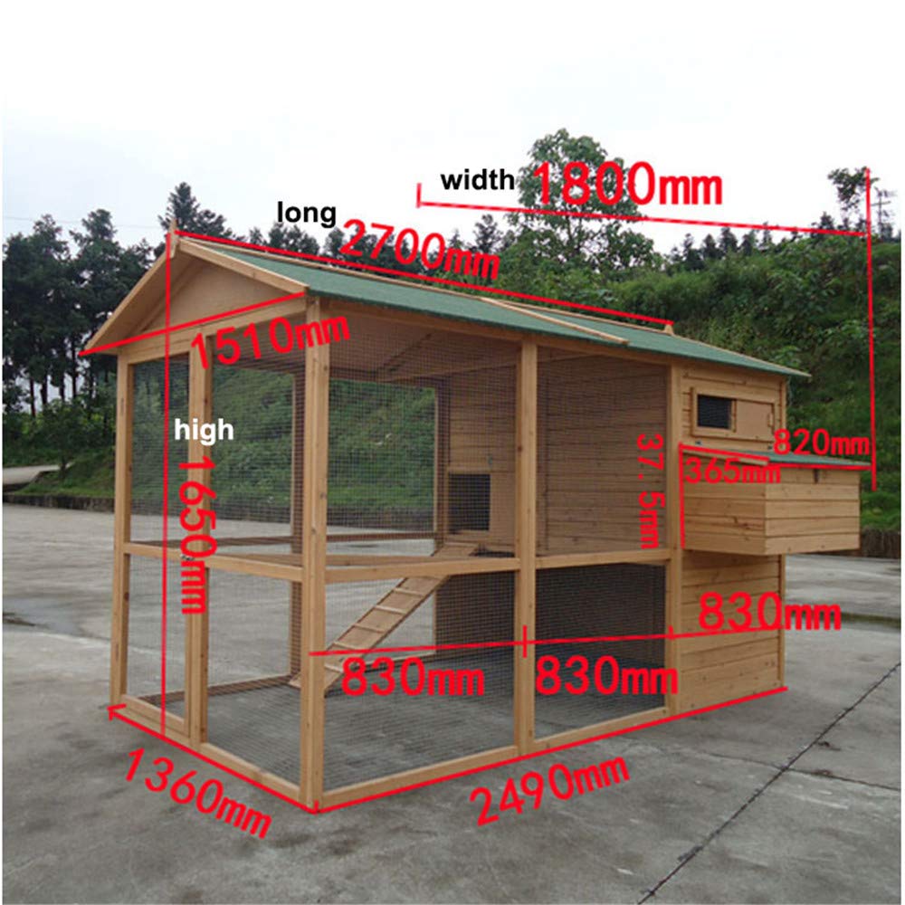 【Pet】【BS】Large Size Fir Wooden Waterproof Roof Green Chicken Coops