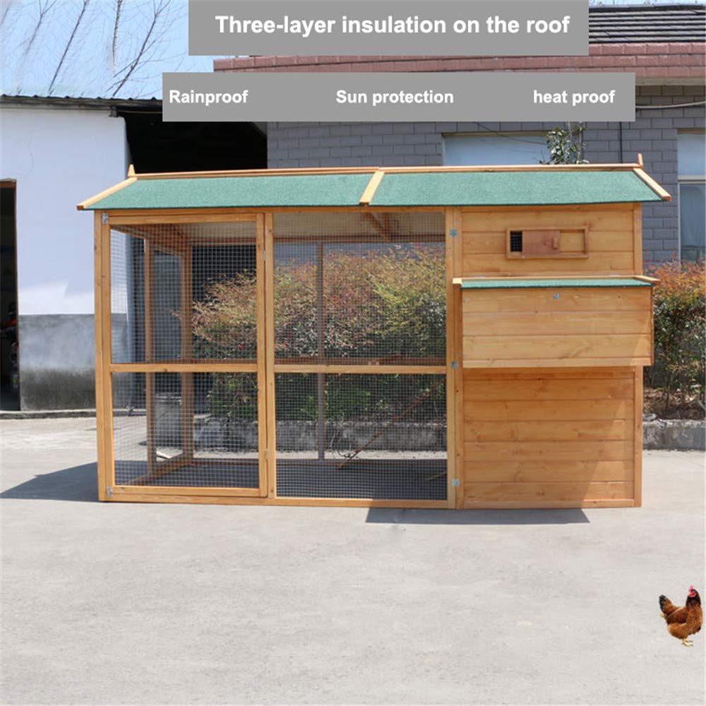 【Pet】【BS】Large Size Fir Wooden Waterproof Roof Green Chicken Coops