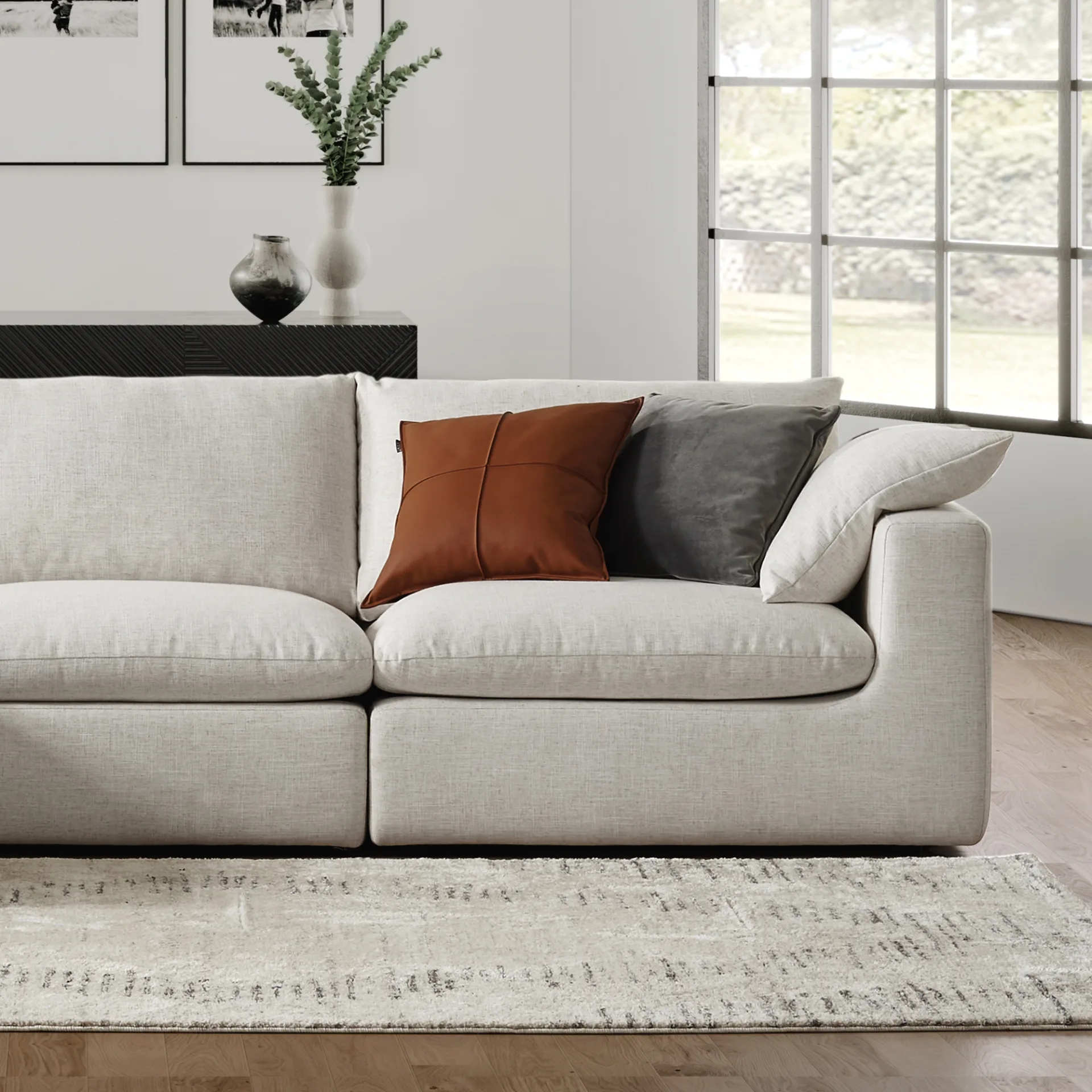 Dawson Chaise Sectional Sofa with Ottoman