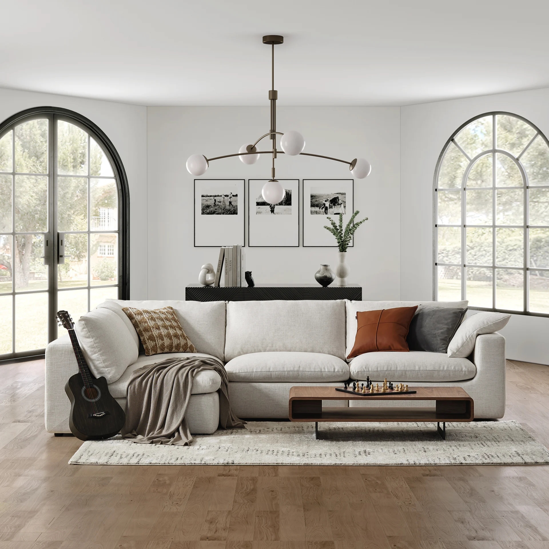 Dawson Chaise Sectional Sofa with Ottoman