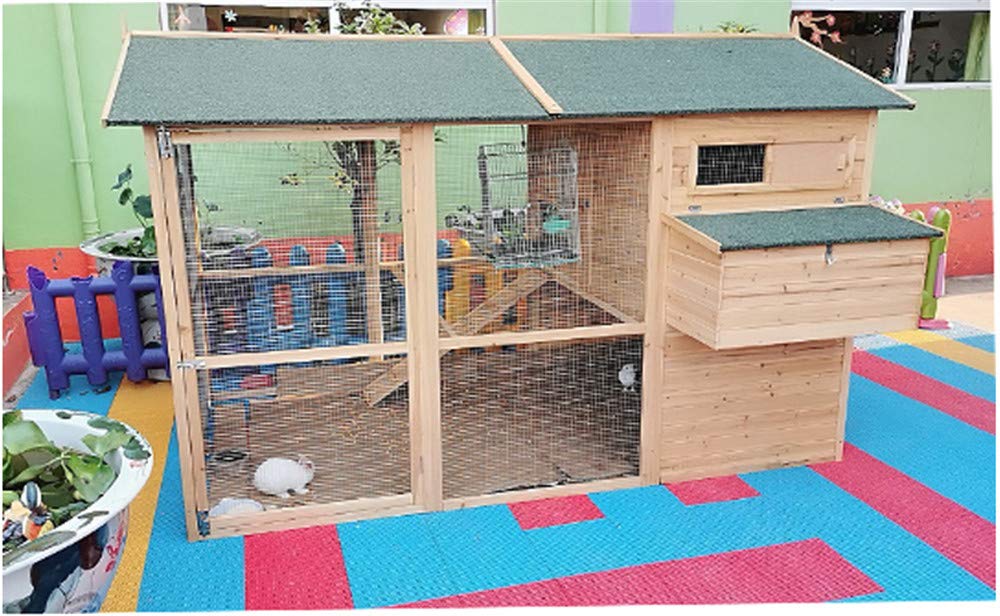 【Pet】【BS】Large Size Fir Wooden Waterproof Roof Green Chicken Coops