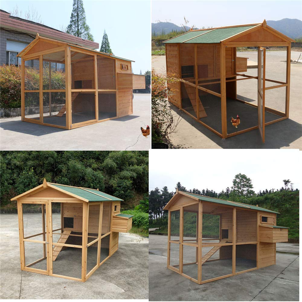 【Pet】【BS】Large Size Fir Wooden Waterproof Roof Green Chicken Coops