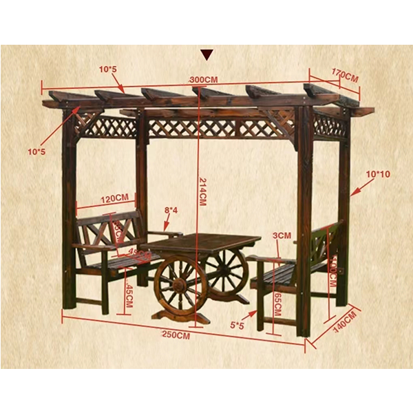 【Home&Garden】【BS】Outdoor courtyard log cabin pavilion