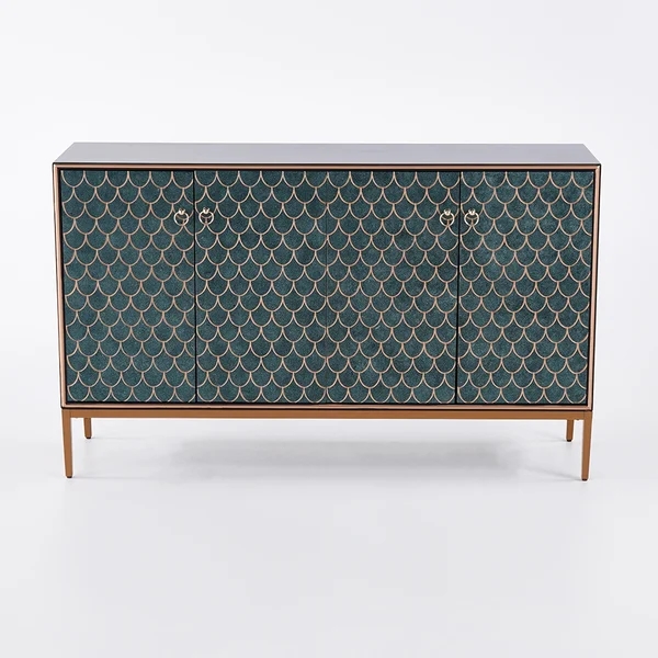 Modern Cabinet Scale Patterned Sideboard Buffet with Doors & Shelves in Large