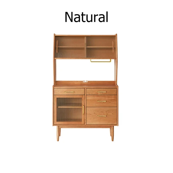 Prosy Mid-Century Modern Natural Sideboard with 3 Doors & 3 Shelves & 3 Drawers in Small